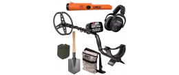 Garrett AT Max Z-Lynk metal detector complete set with Pouch, headphones, pinpointer and field spade.