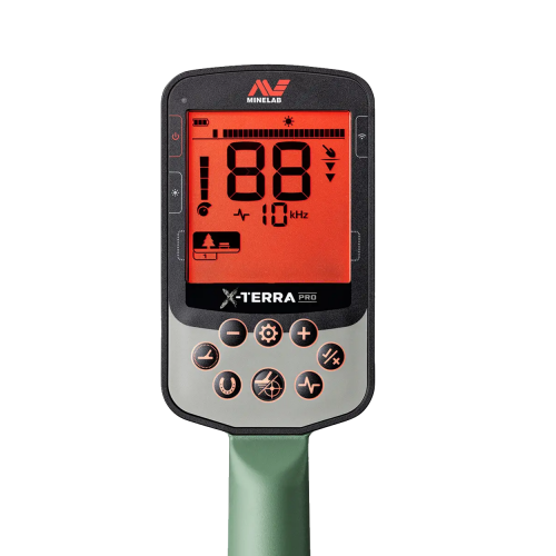 Remote control & display of the Minelab X-Terra Pro metal detector.
